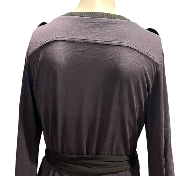 Tory Burch Blue & Black Gold Button Silk Cotton Blend Jersey Dress Size medium - Picture 4 of 13